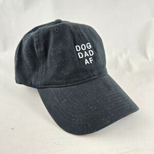Dog Dad AF Hat Mens Adjustable Black Cotton Embroidered Cap Trendy Apparel Shop